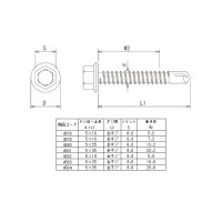 ドリルビス・ステン六角5×16mm 全ネジ プラケース入 1P(70本入) 取寄品の2枚目