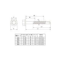 ドリルビス・ステン六角 半ネジ5×45mm ネジ長35mm プラケース入 1P(40本入) 取寄品の2枚目