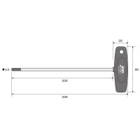 T型六角レンチドライバー ロングタイプ H5.0x200の2枚目