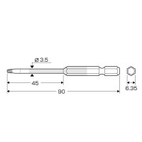 なめたネジはずしビット 段付タイプ 1本組 全長90mm M3.5～5ネジ対応 取寄品の2枚目