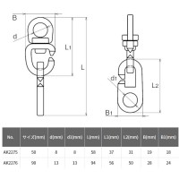 旗スイベルフック ステンレス 90mm 取寄品の2枚目