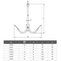 ボートアンカー(ストック捻込み式)7kg 受注生産の2枚目