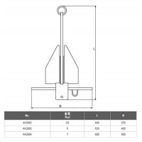 ダンホース型アンカーステンレス 7kg 受注生産の2枚目