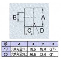 メーター用フクロナット(塩ビ用・呼称13) 0666-13の2枚目