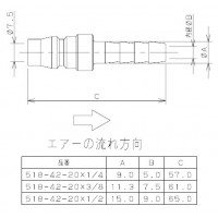 タケノコプラグ(呼称20×適用ホースサイズ1/4)の2枚目