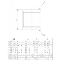 砲金ソケット(呼称20×13) 6127-20×13の2枚目