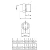 銅管用外ネジアダプター 618-41-22.22の2枚目