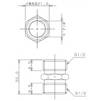 フレキパイプ用ニップル(呼称13) 6465-13の2枚目