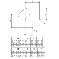 ステンレスエルボ(呼称13×10) 6470-13×10の2枚目