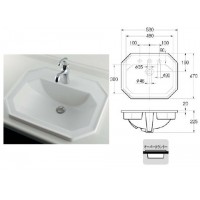 角型洗面器(1ホール) 1個価格 ※メーカー直送品の2枚目