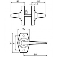 ホームレバー 空錠 バックセット 60mm ニッケル ※取寄品の2枚目