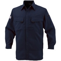 エコ・製品制電長袖シャツ ネイビー S ※取寄品の1枚目