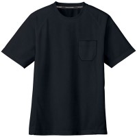 吸汗速乾半袖Tシャツ(ポケットあり) ブラック LL ※取寄品の1枚目