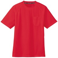吸汗速乾半袖Tシャツ(ポケットあり) レッド L ※取寄品の1枚目