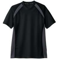吸汗速乾半袖Tシャツ ブラック 3L ※取寄品の1枚目