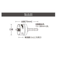 HSSハイスホールソー 充電 口径12mmの3枚目