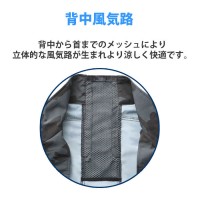 空調風神服 ベスト 脇ファン仕様 ネイビー Mサイズ ※服地のみ 取寄品の4枚目