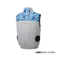 空調風神服 ベスト ブロックブルー Lサイズ ※服地のみ 取寄品の2枚目