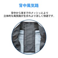 空調風神服 フルハーネス用ベスト ブルー Mサイズ ※服地のみ 取寄品の4枚目