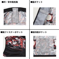 空調風神服 ベスト グラフィックレッド Mサイズ ※服地のみ 取寄品の3枚目