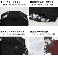 空調風神服 ベスト(衿なし) カモフラシルバー Mサイズ ※服地のみ 取寄品の3枚目