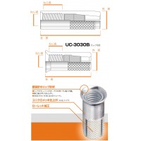 ユニコンアンカー UCタイプ ユニクロ処理 W3/8 ねじ長15mm 50個入 ※取寄品の2枚目