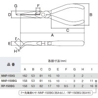 先曲ラジオペンチ(ビニールグリップ)呼び寸法：150mmの2枚目