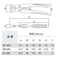 グリ－ンエンドカッタ－(スチールグリップ・バネ付)呼び寸法：200mmの2枚目