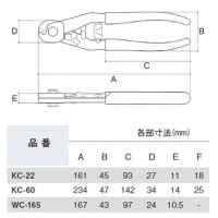 ワイヤーカッター(ビニールグリップ・バネ付)呼び寸法：165mmの2枚目