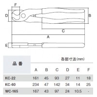 ケーブルカッター(ビニールグリップ)呼び寸法：160mmの2枚目