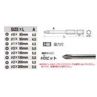 電動ドライバー用スタンダード段付ビット(2本組)(+)#1×100の2枚目