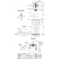 交換用ポール本体のみ 上下式 車止め クサリ2m 直径216.3mm ステンレス カギ付 メーカー直送の2枚目