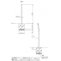 ピラー 差込式 フック無 車止めポール 直径48.6mm H850 ステンレス製 メーカー直送の2枚目
