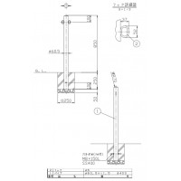 ピラー 固定式 両フック 車止めポール 直径60.5mm H850 ステンレス製 メーカー直送の2枚目