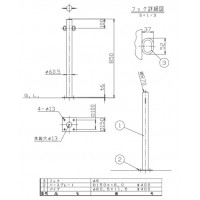 受注生産 ピラー ベース式 両フック 車止めポール 直径60.5mm H850 ステンレス製 メーカー直送の2枚目