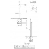 ピラー 差込式 片フック 車止めポール 直径60.5mm H850 ステンレス製 メーカー直送の2枚目