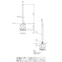 ピラー 差込式フタ付 フック無 車止めポール 直径60.5mm H850 ステンレス製 メーカー直送の2枚目