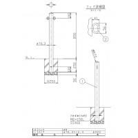 ピラー 固定式 両フック 車止めポール 直径76.3mm H850 ステンレス製 メーカー直送の2枚目