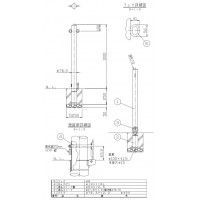 受注生産 ピラー 両フック 車止め 直径76.3mm H1000+サヤカン250 ステンレス製 カギ付 メーカー直送の2枚目