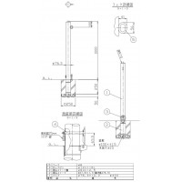 受注生産 ピラー 片フック 車止め 直径76.3mm H1000+サヤカン250 ステンレス製 カギ付 メーカー直送の2枚目