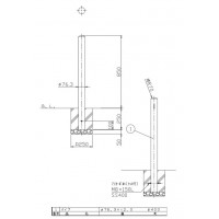 ピラー 固定式 フック無 車止めポール 直径76.3mm H850 ステンレス製 メーカー直送の2枚目