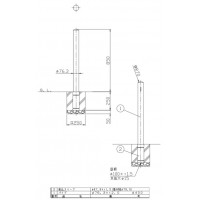 ピラー 差込式 フック無 車止めポール 直径76.3mm H850 ステンレス製 メーカー直送の2枚目