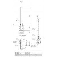 受注生産 ピラー 差込式 フック無 車止め 直径76.3mm H1000+サヤカン250 ステンレス カギ付 メーカー直送の2枚目