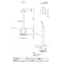 ピラー 差込式 両フック 車止めポール 直径101.6mm H850 ステンレス製 メーカー直送の2枚目