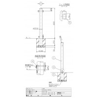 受注生産 ピラー 差込式 両フック 車止め 直径101.6mm H1000+サヤカン250 ステンレス カギ付 メーカー直送の2枚目