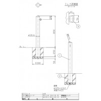 ピラー 差込式 片フック 車止めポール 直径101.6mm H850 ステンレス製 メーカー直送の2枚目