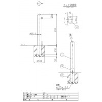 ピラー 差込式フタ付 片フック 車止めポール 直径101.6mm H850 ステンレス製 メーカー直送の2枚目