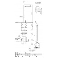 受注生産 ピラー 差込式 片フック 車止め 直径101.6mm H1000+サヤカン250 ステンレス カギ付 メーカー直送の2枚目