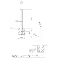 ピラー 固定式 フック無 車止めポール 直径101.6mm H850 ステンレス製 メーカー直送の2枚目