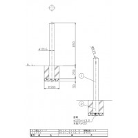 ピラー 差込式 フック無 車止めポール 直径101.6mm H850 ステンレス製 メーカー直送の2枚目